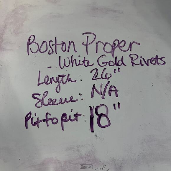 Boston Proper, White Keyhole Neckline with Gold Rivets Size S - Picture 9 of 9